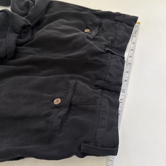 Tommy Bahama Silk‎ Pleated Pants Black Relaxed Slacks Mens Trousers Cuffed 35x29 - Picture 9 of 11